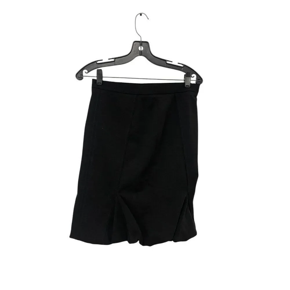 Givenchy Paris Womens Wool Skirt Size 42 US 10 Black kick pleats NWT